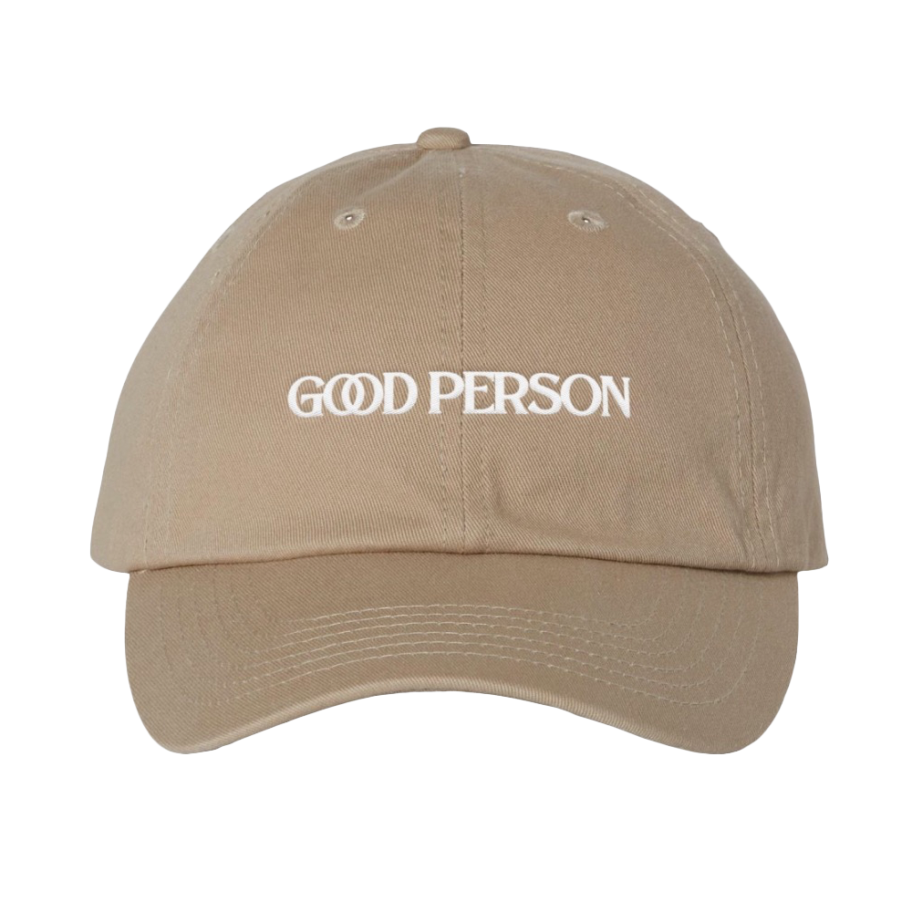 Good person khaki hat product shot Ingrid Andress
